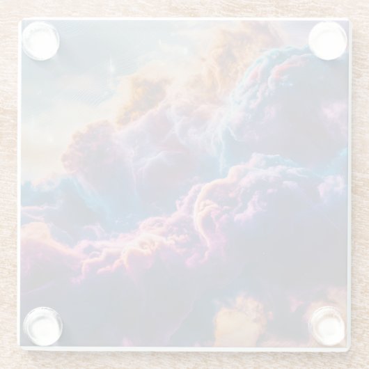 Abstract Space Nebula Art - Colorful Cosmic ガラスコースター (裏面)