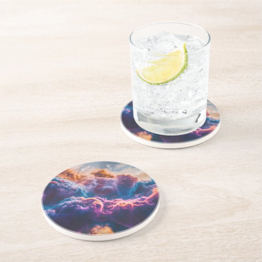 Abstract Space Nebula Art - Colorful Cosmic コースター (側面)