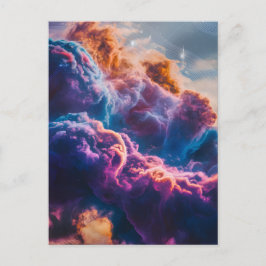 Abstract Space Nebula Art - Colorful Cosmic シーズンポストカード