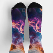 Abstract Space Nebula Art - Colorful Cosmic ソックス (上部)