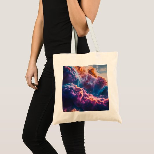 Abstract Space Nebula Art - Colorful Cosmic トートバッグ (正面(商品))