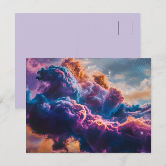 Abstract Space Nebula Art - Colorful Cosmic ポストカード (正面/裏面)