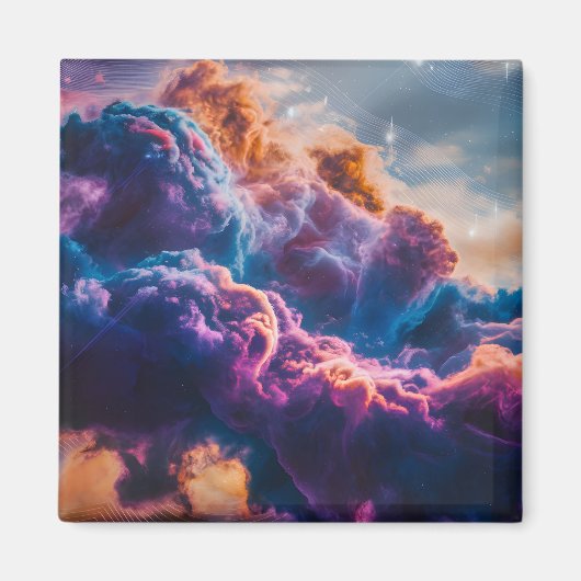 Abstract Space Nebula Art - Colorful Cosmic マグネット (正面)