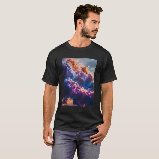 Abstract Space Nebula Art - Colorful Cosmic Tシャツ (正面フル)