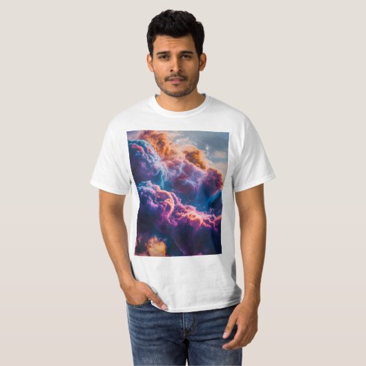 Abstract Space Nebula Art - Colorful Cosmic Tシャツ (正面フル)