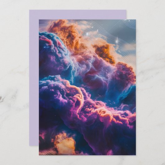 Abstract Space Nebula Art - Colorful Flat Card (正面/裏面)