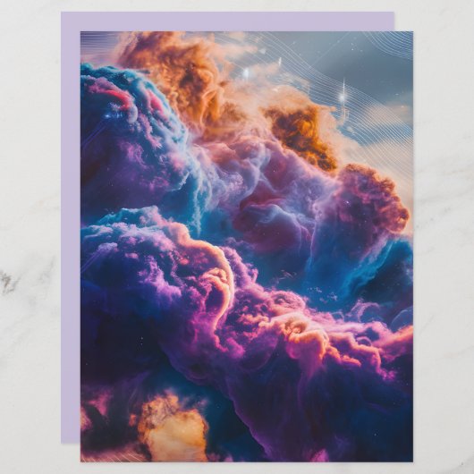 Abstract Space Nebula Art - Colorful Paper Sheet (正面/裏面)