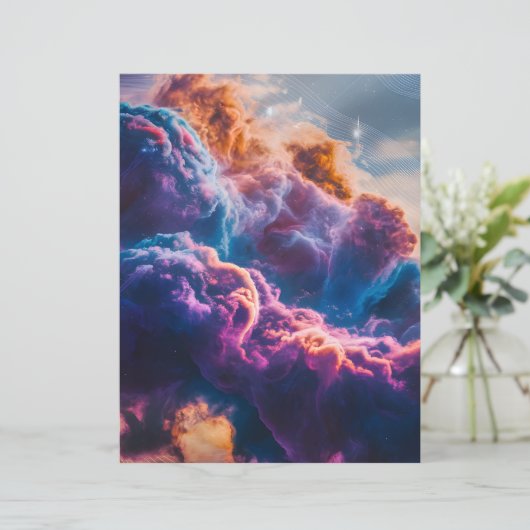 Abstract Space Nebula Art - Colorful Paper Sheet (スタンド正面)