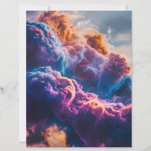 Abstract Space Nebula Art - Colorful Paper Sheet (正面)