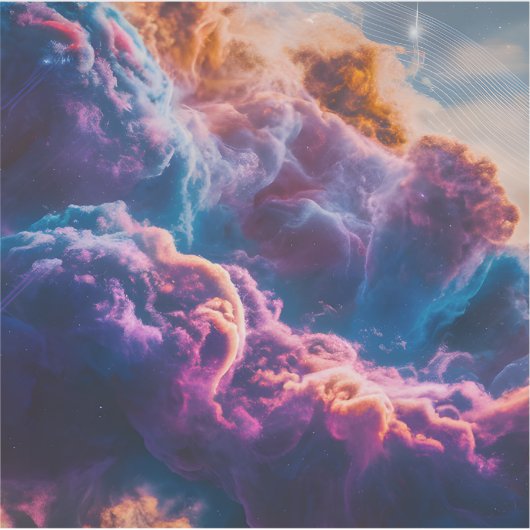 Abstract Space Nebula Art - Colorful Stickers シール (正面)