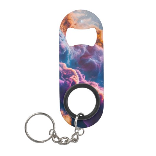 Abstract Space Nebula Cosmic Bottle Opener キーホルダー栓抜き (正面)