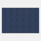 Abstract Spiny Crest Spiked In Blue Colors Pattern ラッピングペーパーシート (正面3)