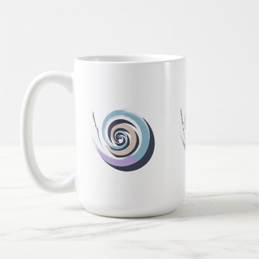 Abstract Spiral Brushstroke Vector – Meditative Pa コーヒーマグカップ (左)