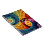 Abstract Spiral Pattern Colorful 3D Swirl Texture ノートブック (右側)