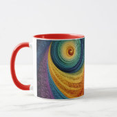Abstract Spiral Pattern Colorful 3D Swirl Texture マグカップ (左)