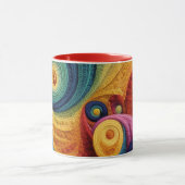 Abstract Spiral Pattern Colorful 3D Swirl Texture マグカップ (中央)