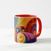 Abstract Spiral Pattern Colorful 3D Swirl Texture マグカップ (正面右)