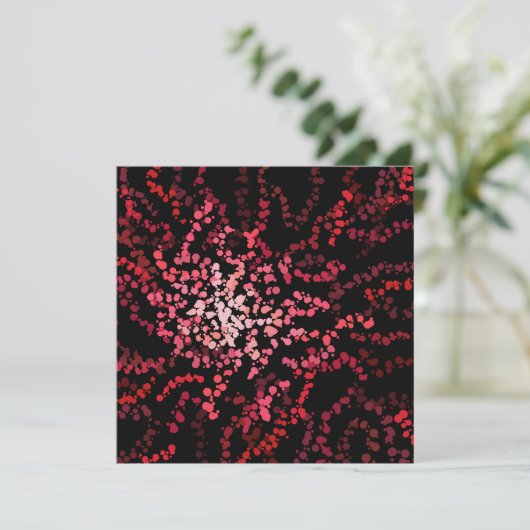 Abstract Splatter Dots Of Pinks And Reds Pattern カード (スタンド正面)