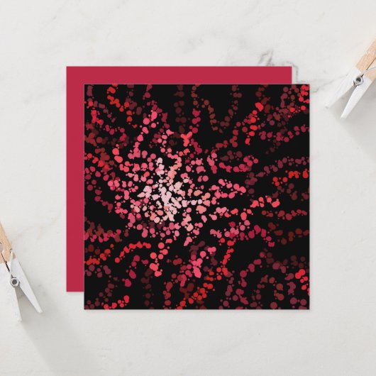 Abstract Splatter Dots Of Pinks And Reds Pattern カード (正面/裏面インサイチュ)