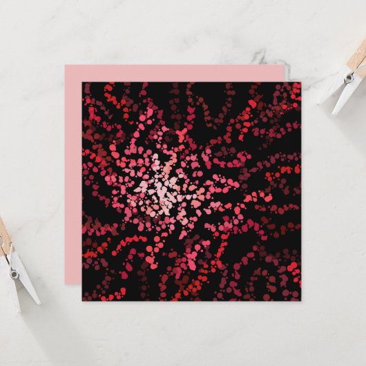 Abstract Splatter Dots Of Pinks And Reds Pattern カード (正面/裏面インサイチュ)