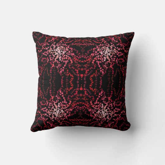 Abstract Splatter Dots Of Pinks And Reds Pattern クッション (裏面)