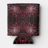 Abstract Splatter Dots Of Pinks And Reds Pattern 缶クーラー (正面)