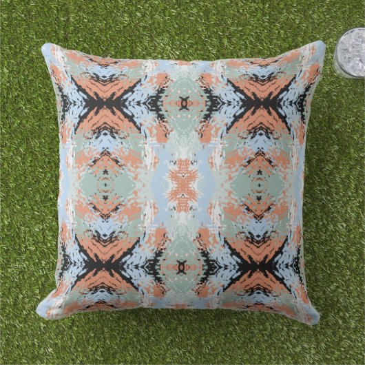 Abstract Split Ends Pattern And Soft Pastels アウトドアクッション (芝生)