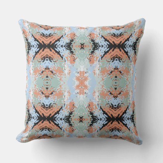 Abstract Split Ends Pattern And Soft Pastels アウトドアクッション (正面)