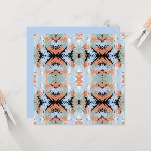 Abstract Split Ends Pattern And Soft Pastels カード (正面/裏面インサイチュ)