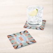 Abstract Split Ends Pattern And Soft Pastels スクエアペーパーコースター (インサイチュ)