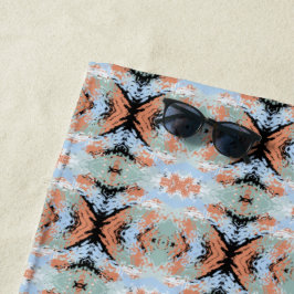 Abstract Split Ends Pattern And Soft Pastels ビーチタオル