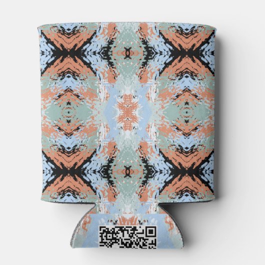 Abstract Split Ends Pattern And Soft Pastels 缶クーラー (裏面)