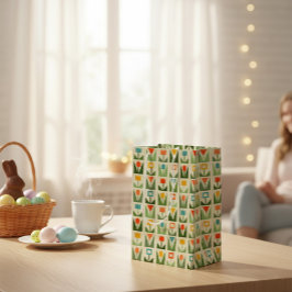 Abstract Spring Flowers ミディアムペーパーバッグ