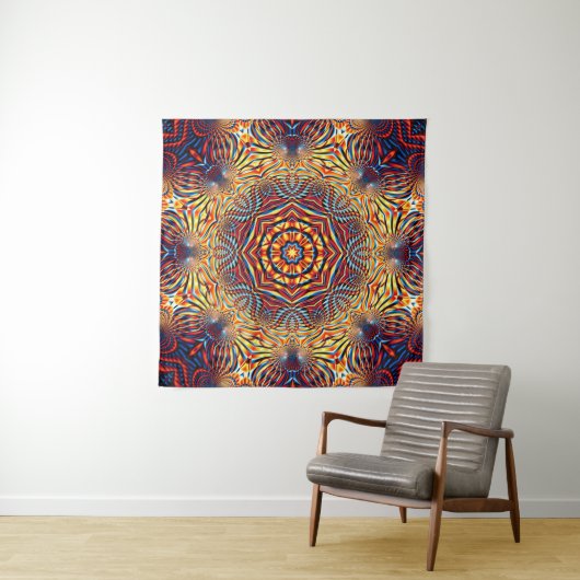 Abstract square background. Symmetric round decora タペストリー (インサイチュ(横))