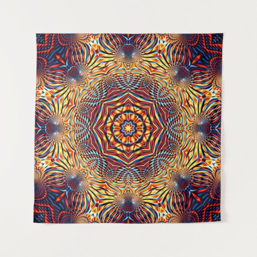 Abstract square background. Symmetric round decora タペストリー (正面)