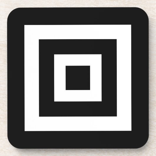 Abstract Squares in Black & White コースター (正面)