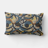 Abstract squiggles, dots, and zigzags pattern ランバークッション (裏面)