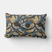 Abstract squiggles, dots, and zigzags pattern ランバークッション (正面)