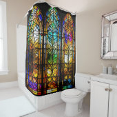 Abstract Stained Glass Design シャワーカーテン (インサイチュ)