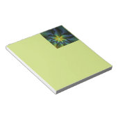 Abstract Star, Shiny Blue Green Golden Fractal Art ノートパッド (アングル)