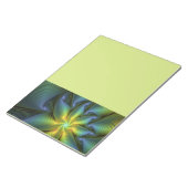Abstract Star, Shiny Blue Green Golden Fractal Art ノートパッド (アングル)