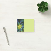 Abstract Star, Shiny Blue Green Golden Fractal Art ポストイット (オフィス)