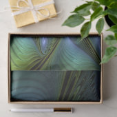 Abstract Star, Shiny Blue Green Golden Fractal Art 薄葉紙 (ギフト)