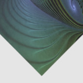 Abstract Star, Shiny Blue Green Golden Fractal Art 薄葉紙 (詳細)