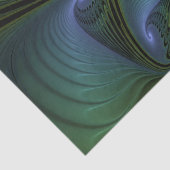 Abstract Star, Shiny Blue Green Golden Fractal Art 薄葉紙 (詳細)