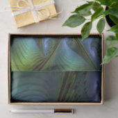 Abstract Star, Shiny Blue Green Golden Fractal Art 薄葉紙 (ギフト)