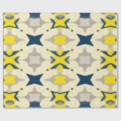 Abstract Starburst Pattern in Yellow and Blue ラッピングペーパー (フラット)