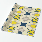 Abstract Starburst Pattern in Yellow and Blue ラッピングペーパー (アンロールド)