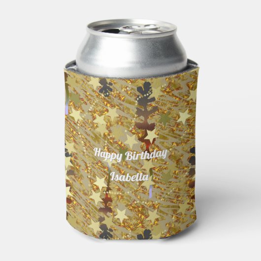 Abstract Stencil Pattern Glitz Any Age Birthday  缶クーラー (缶正面)