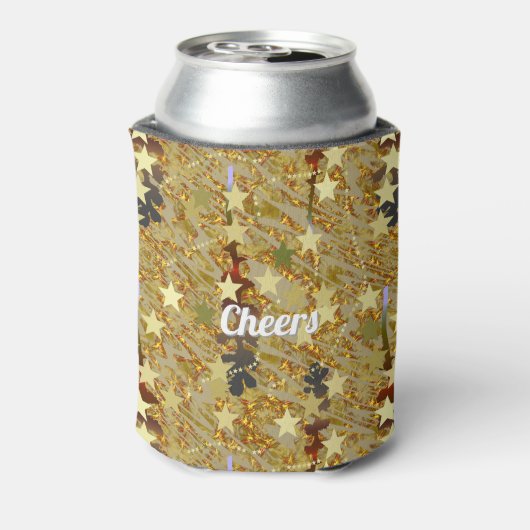 Abstract Stencil Pattern Glitz Any Age Birthday  缶クーラー (缶裏面)